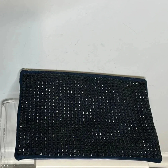 Deux Lux Blue Studded Clutch Bag - Picture 1 of 11